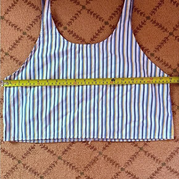 Polo by Rsalph Lauren striped button down cropped tank NWOT M/L - Picture 5 of 9